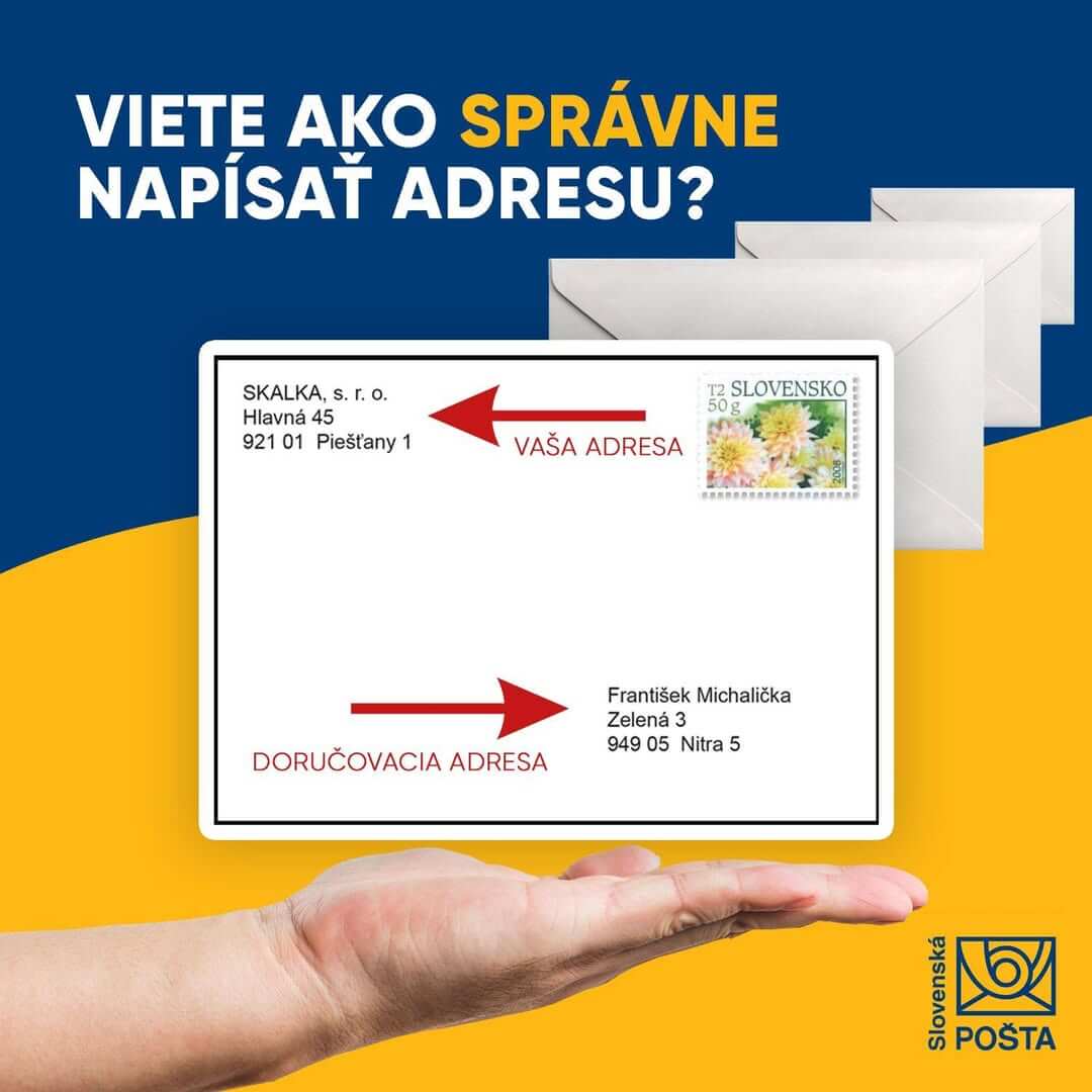 Ako správne napísať adresu na obálku.